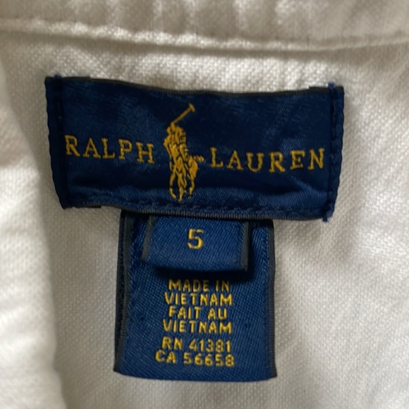 Ralph Lauren Boys Button Down Shirt Size 5 White - Picture 2 of 8